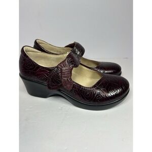 NEW Alegria Womens Ella Wine Rosette Mary Jane Heel ELL-554 Size 38 US 7.5